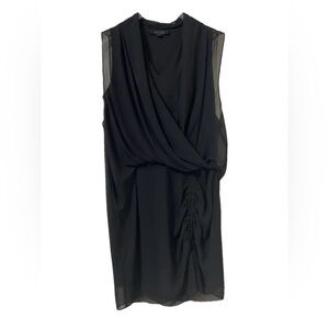 All Saints Black Draped Mini Dress